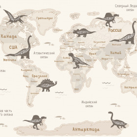 creativille 203403 world map with dinosaurus 