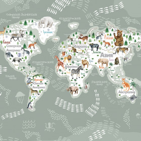 creativille 204603 world map with animals 