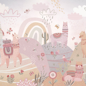 creativille 253002 landscape with rainbow and lamas 