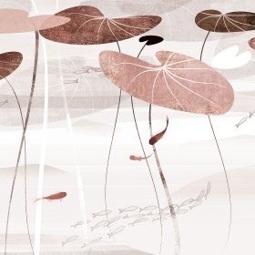 creativille 456003 lotus leaves and fishes 