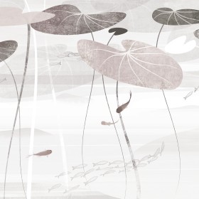 creativille 456004 lotus leaves and fishes 