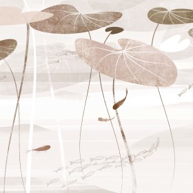 creativille 456005 lotus leaves and fishes 