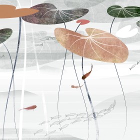 creativille 456012 lotus leaves and fishes 